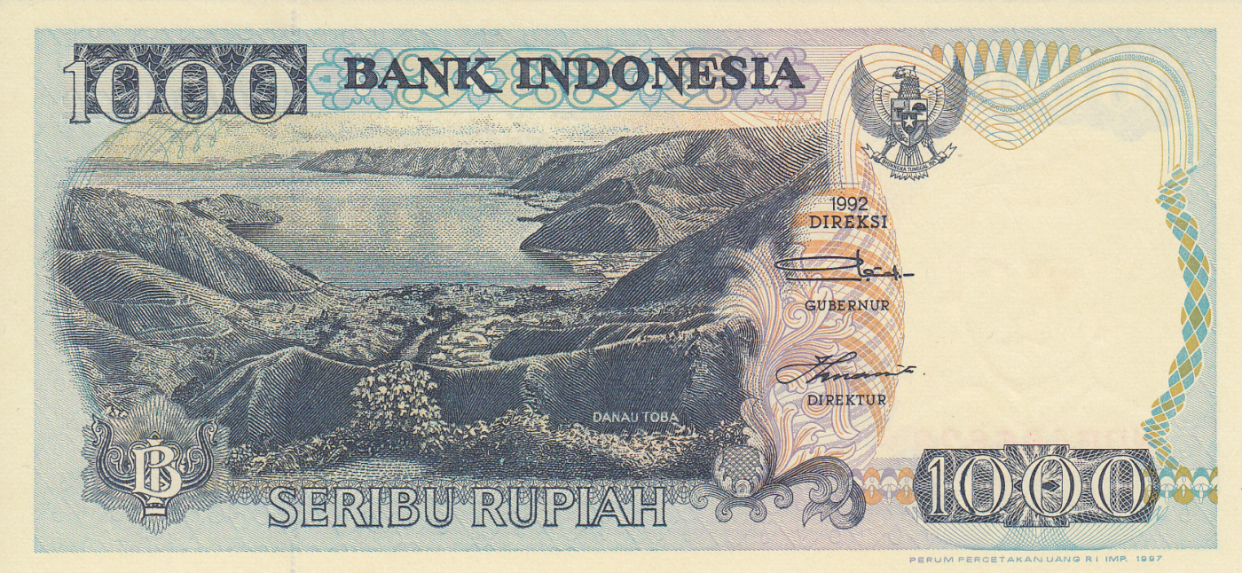 Indonesia 1000 Rupiah 1992//2000 Pick 129.i UNC Uncirculated Banknote