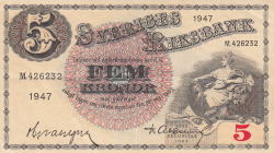 Image #1 of 5 Kronor 1947 - 4