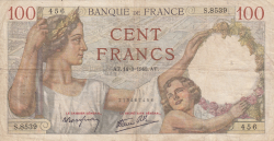 Image #1 of 100 Francs 1940 (14. III.)