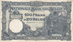 Image #2 of 100 Francs / 20 Belgas 1931 (17. I.)