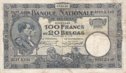 Image #1 of 100 Francs / 20 Belgas 1931 (17. I.)