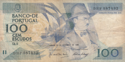 Image #1 of 100 Escudos 1988 (24. XI.) - semnături José Alberto Tavares Moreira / António Carlos Feio Palmeiro Ribeiro