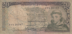 Image #1 of 20 Escudos 1964 (26. V.) - semnături Manuel Jacinto Nunes / António José de Carvalho Brandão