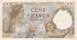 Image #1 of 100 Francs 1941 (6. XI.)