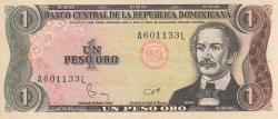 1 Peso Oro 1984 - signatures Bernardo Vega / Rafael Abinader