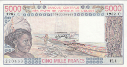 Image #1 of 5000 Francs 1982