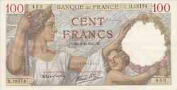 Image #1 of 100 Francs 1941 (9. I.)