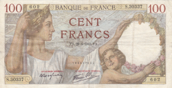 Image #1 of 100 Francs 1942 (23. IV.)