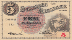 Image #1 of 5 Kronor 1952 - 2