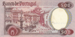 Image #2 of 500 Escudos 1979 (4. X.) - semnături José da Silva Lopes / Joaquim Cavaqueiro Mestre