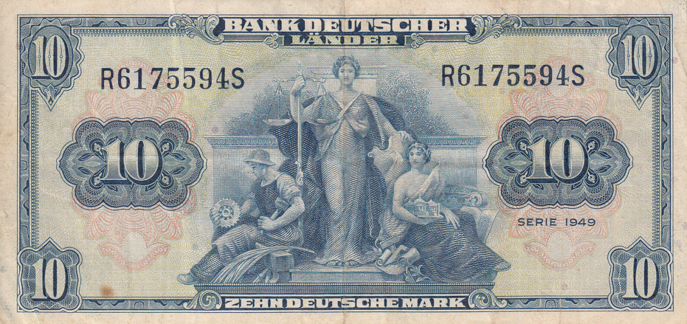 10 Deutsche Mark 1949 (22. VIII.), Federal Republic - 1949 (Bank