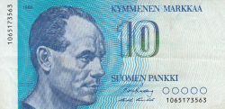 10 Markkaa 1986 - signatures Kullberg / Puntila