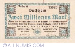 2 Millionen (2 000 000) Mark 1923 (13. VIII.)