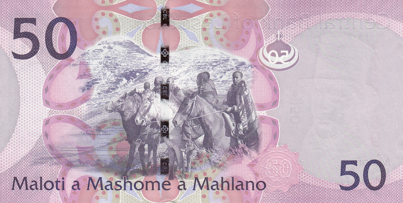 P-23 Banknotes UNC 2010 Lesotho 50 Maloti Original
