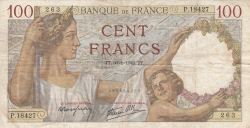 Image #1 of 100 Francs 1941 (30. I.)