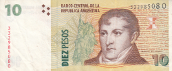 10 Pesos ND (2003) - semnături Mercedes Marcó del Pont / Julián Andrés Domínguez