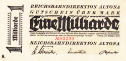 1 Milliarde (1 000 000 000) Mark 1923 (23. X.)