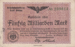 50 Milliarden (50 000 000 000) Mark 1923 (25. X.)