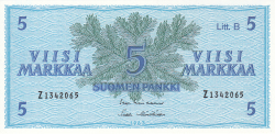 5 Markka 1963 - signatures Lindblom / Hämäläinen