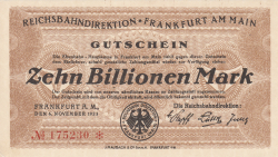 10 Billionen (10 000 000 000 000) Mark 1923 (6. XI.)