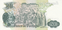 Image #2 of 20 Escudos 1971 (27. VII.) - signatures Artur Eduardo Brochado dos Santos Silva / Joaquim Cavaqueiro Mestre