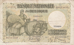 Image #1 of 50 Francs - 10 Belgas 1938 (25. V.)