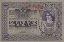 10000 Coroane ND (1919 - pe bancnote emise la 02. XI. 1918) - Supratipar: DEUTSCHOSTERREICH pe emisiunile Băncii Austro-Ungare