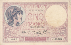Image #1 of 5 Francs 1939 (13. VII.)