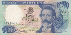 Image #1 of 100 Escudos 1965 (30. XI.) - semnături Manuel Jacinto Nunes / António Alves Salgado Júnior