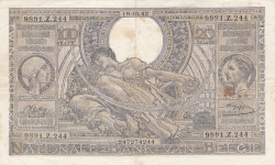 Image #1 of 100 Francs = 20 Belgas 1942 (19. X.)