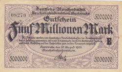5 Millionen (5 000 000) Mark 1923 (10. VIII.)