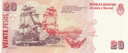 Image #2 of 20 Pesos ND (2003) - semnături Mercedes Marcó del Pont / Julio César Cleto Cobos