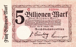 5 Billionen (5 000 000 000 000) Mark 1923 (24. X.)