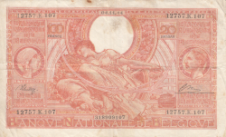 100 Francs = 20 Belgas 1944 (4. XI.)