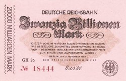 20 Billionen (20 000 000 000 000) Mark 1923 (5. XI.)