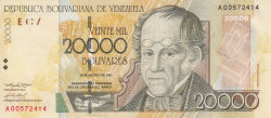 20,000 Bolivares 2001 (16. VIII.)