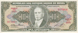 10 Cruzeiros ND (1953-1960) - semnături Affonso Almino / Lucas Lopes