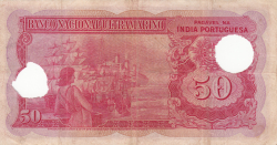 50 Rupias 1945 (29. XI.) - anulat prin perforare