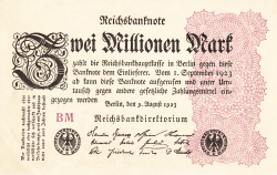2 Millionen (2 000 000) Mark 1923 (9. VIII.) - 2