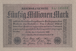 50 Millionen (50 000 000) Mark 1923 (1. IX.) - 2