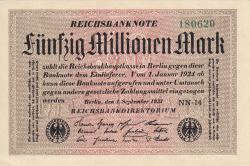 50 Millionen (50 000 000) Mark 1923 (1. IX.) - 2