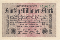 Image #1 of 50 Millionen (50 000 000) Mark 1923 (1. IX.) - 4