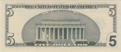 Image #2 of 5 Dollars 1999 - F6 (replacement note)