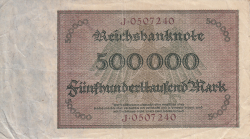 500 000 Mark 1923 (1. V.) - serie cu 7 cifre