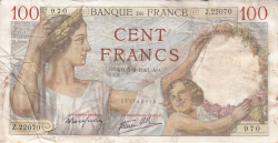 Image #1 of 100 Francs 1941 (5. VI.)