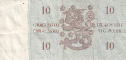 10 Markkaa 1963 - semnături Uusivirta / Mäkinen