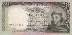 Image #1 of 20 Escudos 1964 (26. V.) - signatures Manuel Jacinto Nunes / António Alves Salgado Júnior