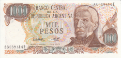 Image #1 of 1000 Pesos ND (1976-1983) - signatures Pedro Camilo López / Adolfo César Diz