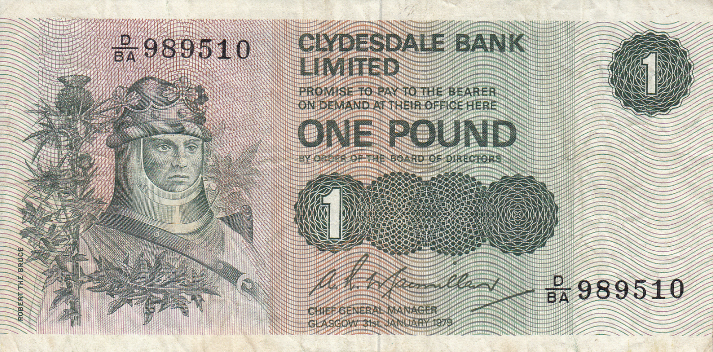 1 Pound 1979 (31. I.), 1971-1981 Issue - 1 Pound (Clydesdale Bank