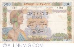 Image #1 of 500 Francs 1941 (20. XI.)